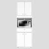 Inval Kitchen/Microwave Storage Cabinet 23.6 in W x 17.1 in. D x 71 in. H in White AL-3613